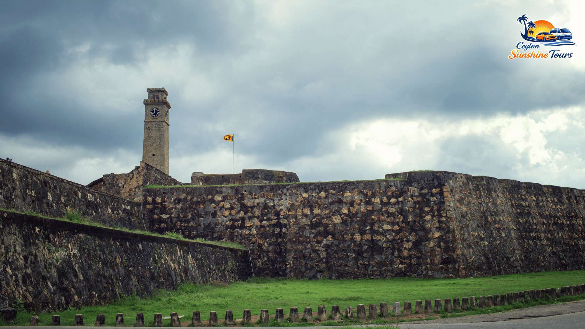 Historic Galle Fort and coastal street view